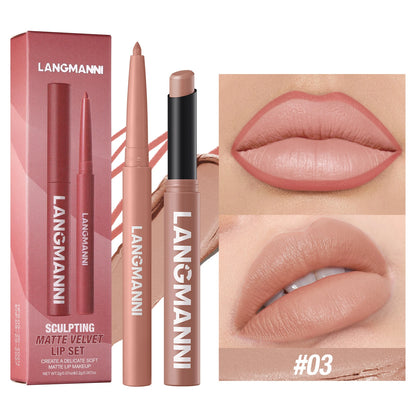 Wodoodporny zestaw do ust – konturówka i matowa pomadka long lasting
