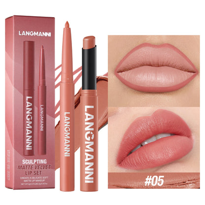 Wodoodporny zestaw do ust – konturówka i matowa pomadka long lasting