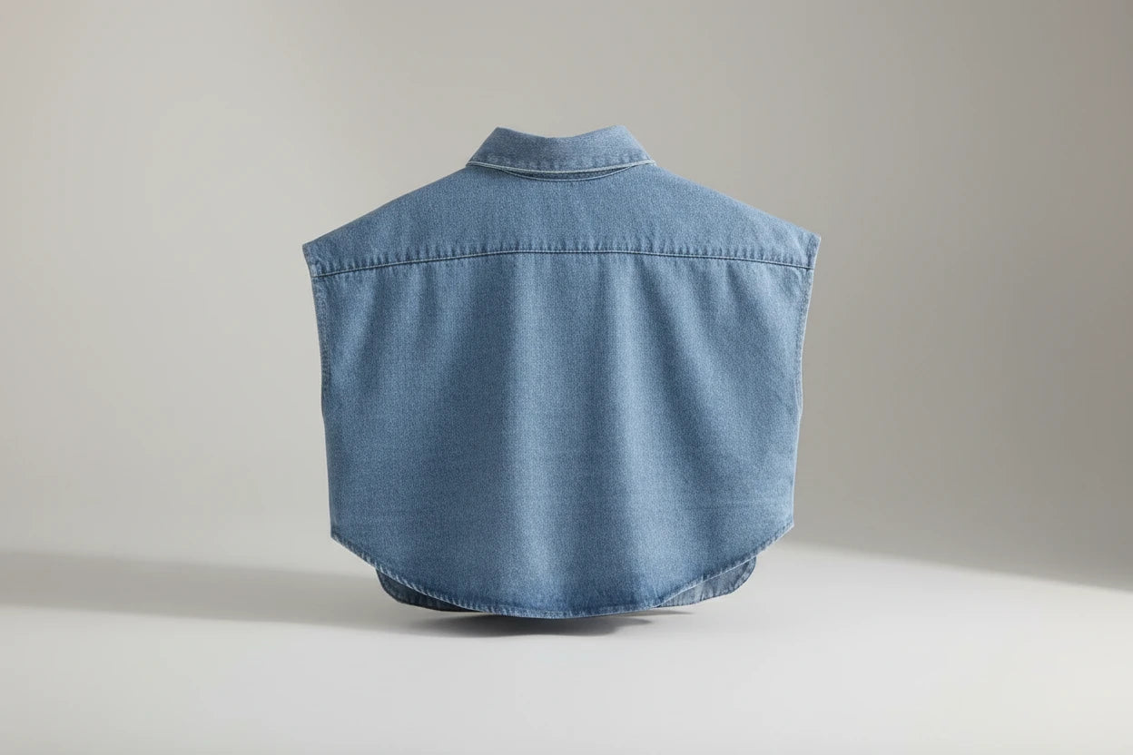 Bezrękawnik Jeansowy Damski Oversize z Dużymi Kieszeniami - Casualowa Kamizelka Denim
