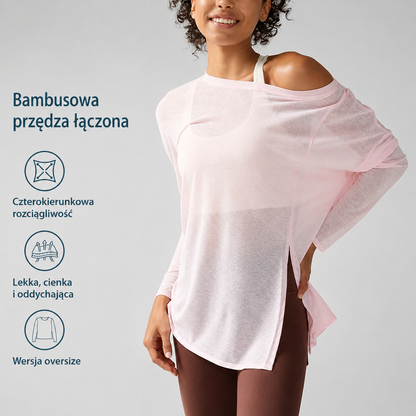 Damska Koszulka Sportowa Szybkoschnąca Lużna Krótki Rękaw Joga Siłownia Bieganie