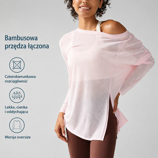 Damska Koszulka Sportowa Szybkoschnąca Lużna Krótki Rękaw Joga Siłownia Bieganie