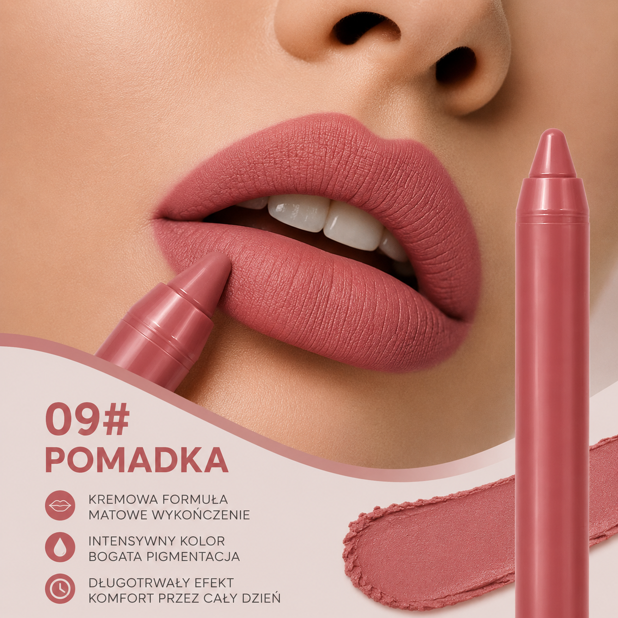 Trwała konturówka do ust waterproof – pełniejsze usta i matowy efekt